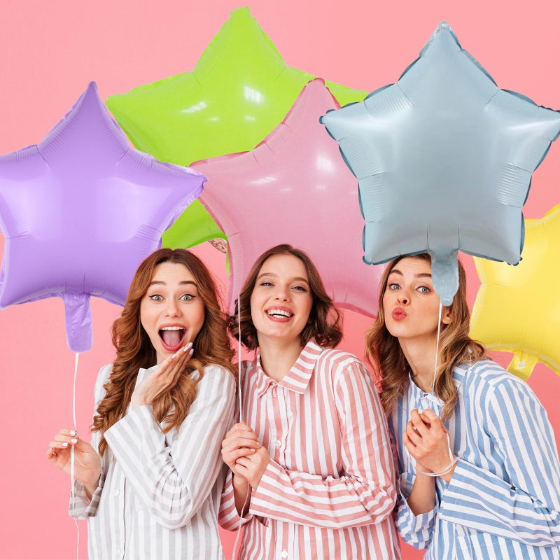 KALOR Pastel Multicolor Star Foil Balloons, 10 Pcs 18 Inch Stars Shape Foil Mylar Balloons for Birthdays, Weddings, Baby Showers Graduation Decorations - Image 4